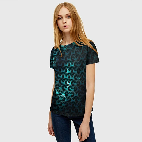 Женская футболка TES: Blue Pattern / 3D-принт – фото 3