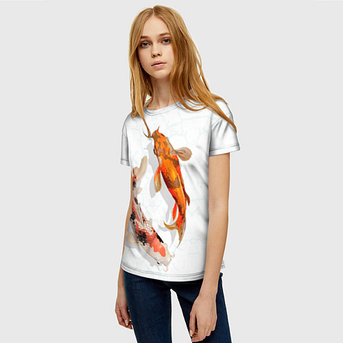 Женская футболка Рыбы удачи / 3D-принт – фото 3