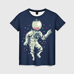 Женская футболка Космонавт и конфеты