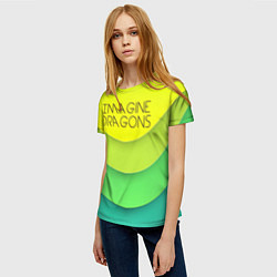 Футболка женская Imagine Dragons: Lime Colour, цвет: 3D-принт — фото 2