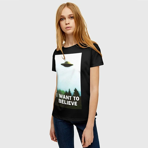 Женская футболка I Want To Believe / 3D-принт – фото 3