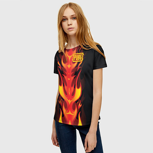 Женская футболка PUBG: Hell Flame / 3D-принт – фото 3
