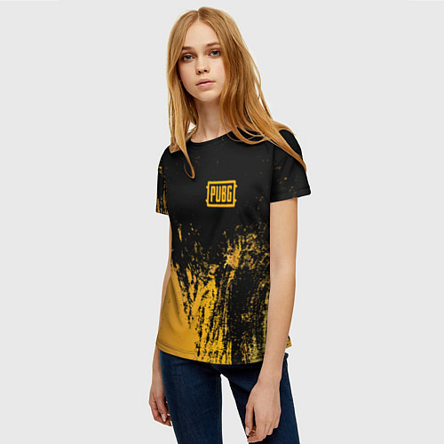 Женская футболка PUBG: Yellow Colour / 3D-принт – фото 3