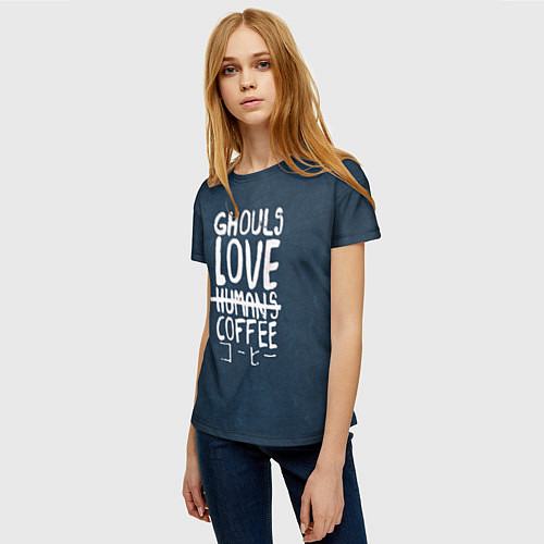 Женская футболка Ghouls Love Coffee / 3D-принт – фото 3