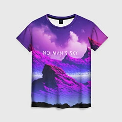 Футболка женская No Man's Sky: Neon Mountains, цвет: 3D-принт