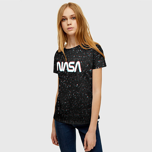 Женская футболка NASA: Space Glitch / 3D-принт – фото 3