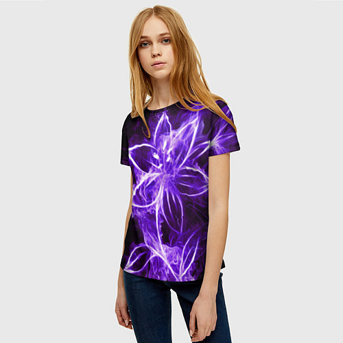 Женская футболка Цветок Тьмы / 3D-принт – фото 3