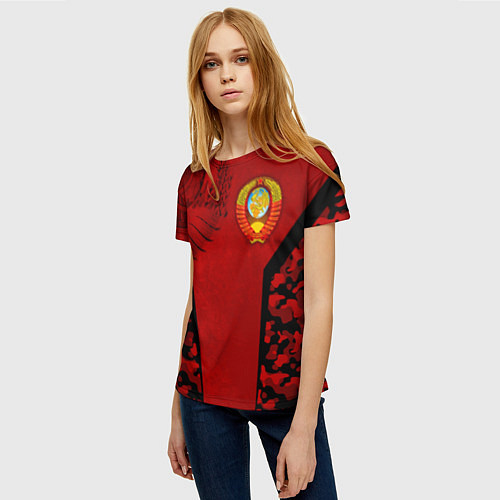 Женская футболка Камуфляж СССР / 3D-принт – фото 3