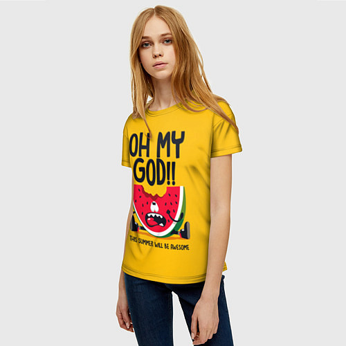 Женская футболка Oh my God! / 3D-принт – фото 3