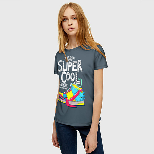 Женская футболка Super Сool / 3D-принт – фото 3