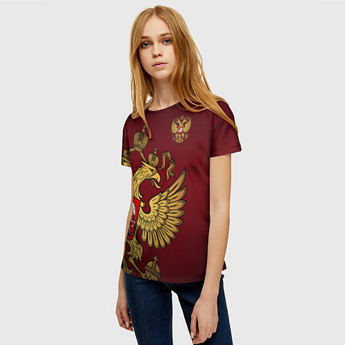 Женская футболка Россия: Щедрая душа / 3D-принт – фото 3