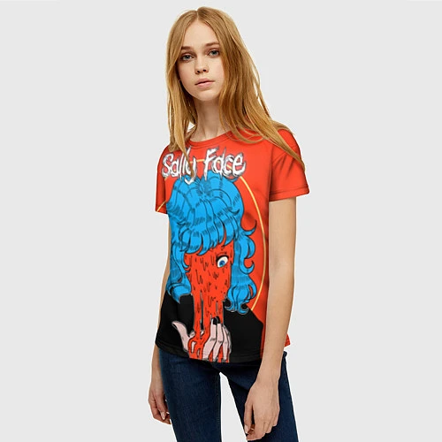 Женская футболка Sally Face: Bloody Horror / 3D-принт – фото 3