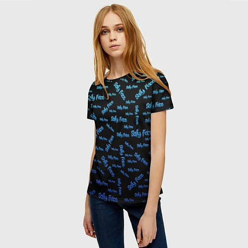 Женская футболка Sally Face: Blue Pattern / 3D-принт – фото 3
