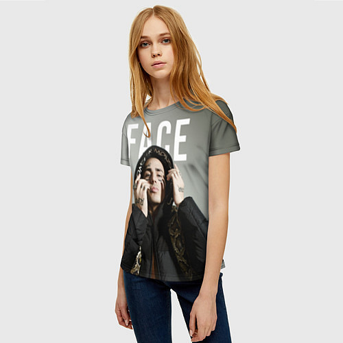 Женская футболка FACE: Slime / 3D-принт – фото 3