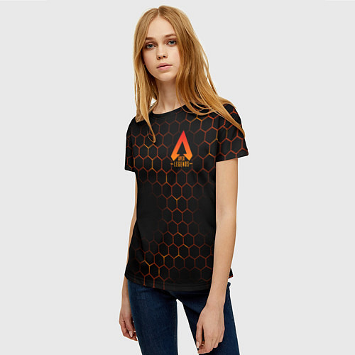 Женская футболка Apex Legends: Orange Carbon / 3D-принт – фото 3