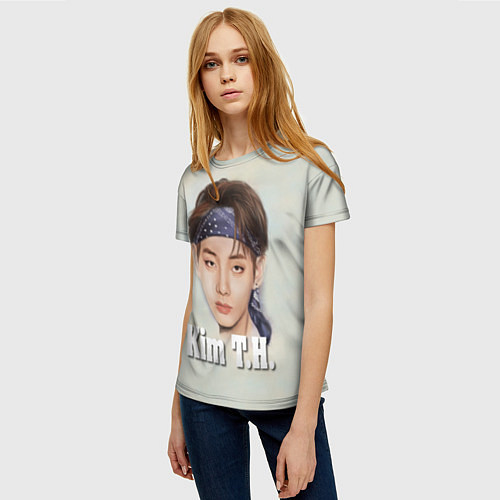 Женская футболка BTS Kim T.H. / 3D-принт – фото 3