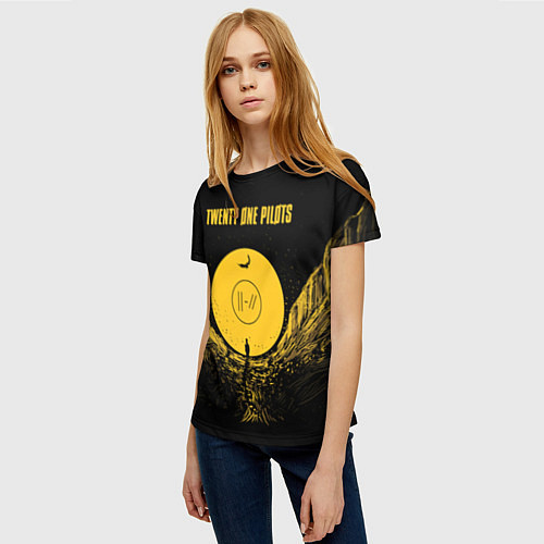 Женская футболка Twenty One Pilots: Yellow Moon / 3D-принт – фото 3