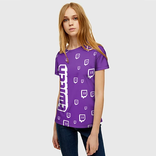 Женская футболка Twitch TV / 3D-принт – фото 3