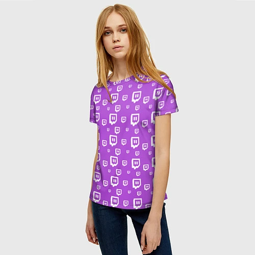 Женская футболка Twitch: Violet Pattern / 3D-принт – фото 3