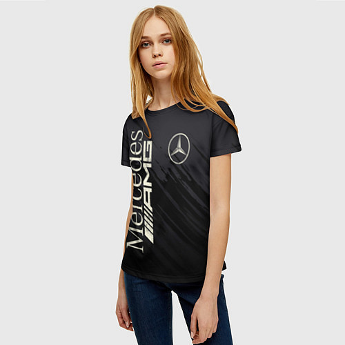 Женская футболка Mercedes AMG: Black Edition / 3D-принт – фото 3