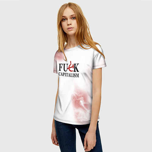 Женская футболка Не люблю капитализм! / 3D-принт – фото 3