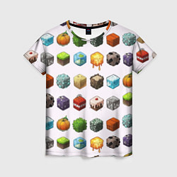 Футболка женская Minecraft Cubes, цвет: 3D-принт