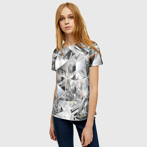 Женская футболка Бриллиантовый блеск / 3D-принт – фото 3