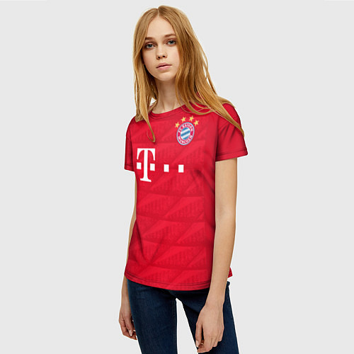 Женская футболка FC Bayern: Lewandowski Home 19-20 / 3D-принт – фото 3