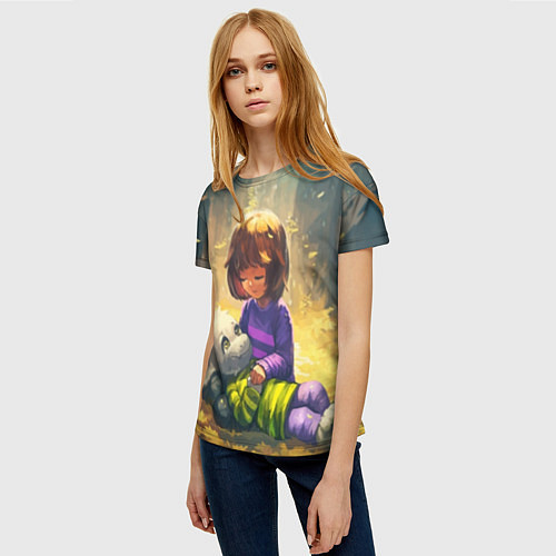 Женская футболка Фриск и Азриэль / 3D-принт – фото 3