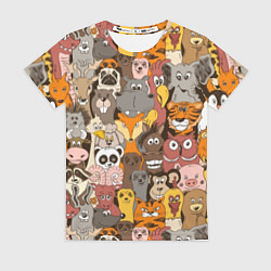 Футболка женская Прикольные зверушки, цвет: 3D-принт
