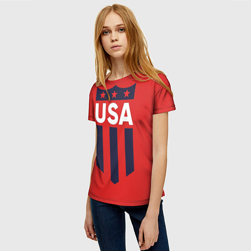 Женская футболка USA / 3D-принт – фото 3