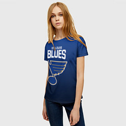 Футболка женская St Louis Blues, цвет: 3D-принт — фото 2
