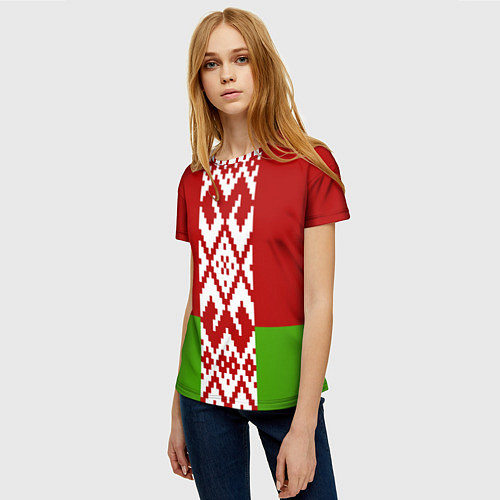 Женская футболка Беларусь флаг / 3D-принт – фото 3