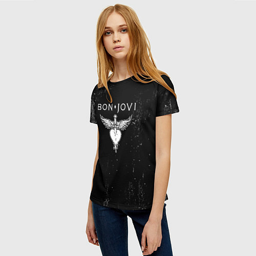 Женская футболка Bon Jovi / 3D-принт – фото 3