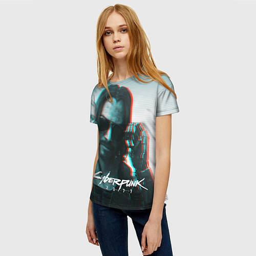 Женская футболка Cyberpunk 2077: Keanu Reeves / 3D-принт – фото 3