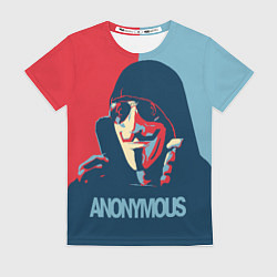 Женская футболка Anonymous поп арт мем