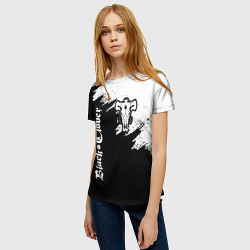 Женская футболка ЧЁРНЫЙ КЛЕВЕР / 3D-принт – фото 3