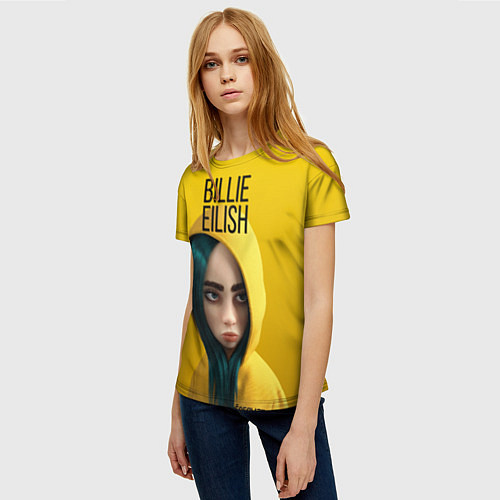 Женская футболка BILLIE EILISH: Yellow Girl / 3D-принт – фото 3