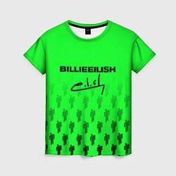 Футболка женская Billie Eilish: Green Autograph, цвет: 3D-принт