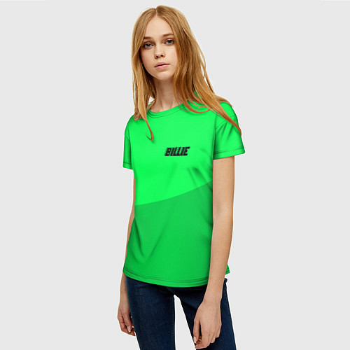 Женская футболка Billie Eilish: Duo Green / 3D-принт – фото 3