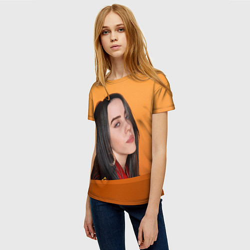 Женская футболка BILLIE EILISH: Orange Mood / 3D-принт – фото 3