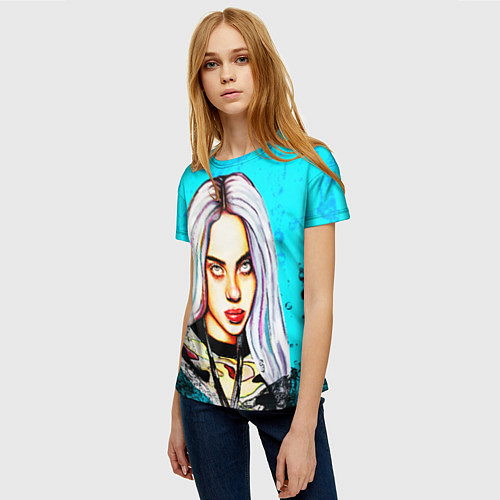 Женская футболка BILLIE EILISH: Fan Art / 3D-принт – фото 3