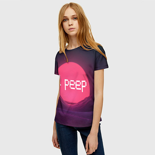 Женская футболка Lil peepLogo / 3D-принт – фото 3