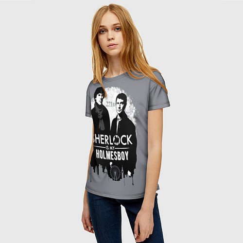 Женская футболка Sherlock Holmesboy / 3D-принт – фото 3
