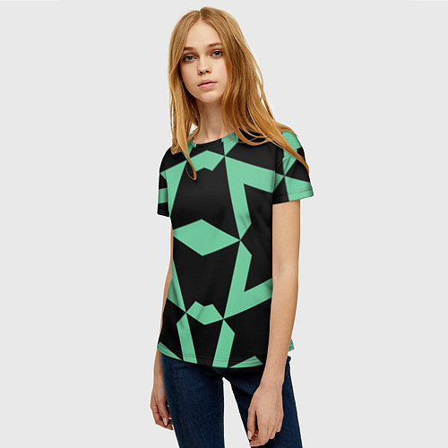 Женская футболка Abstract zigzag pattern / 3D-принт – фото 3