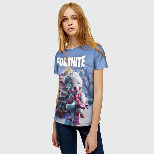 Женская футболка Fortnite Новогодний / 3D-принт – фото 3
