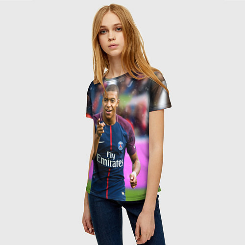 Женская футболка Килиан Мбаппе / 3D-принт – фото 3