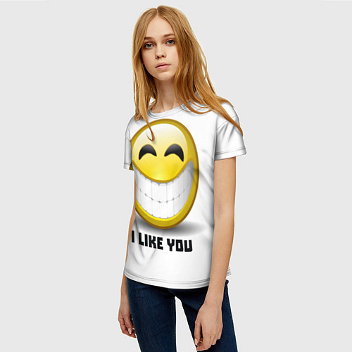 Женская футболка I like you / 3D-принт – фото 3