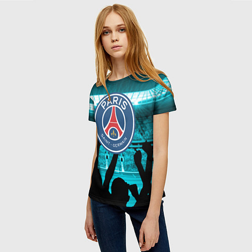Женская футболка Пари Сен Жермен / 3D-принт – фото 3