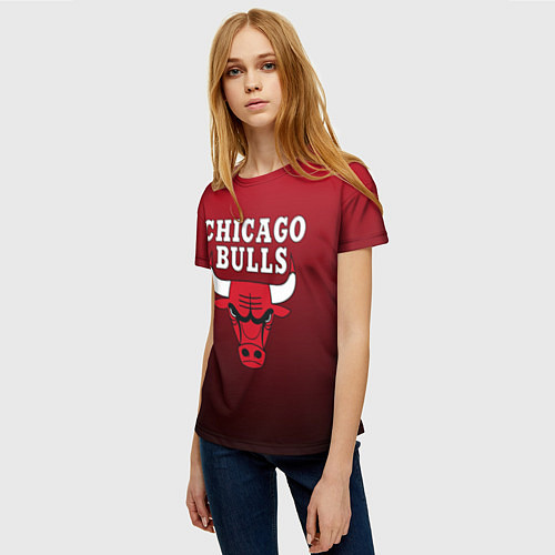 Женская футболка CHICAGO BULLS / 3D-принт – фото 3